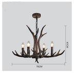 Antler Chandelier: Retro Resin Pendant Lamp for Living Room, Modern Rustic Lighting