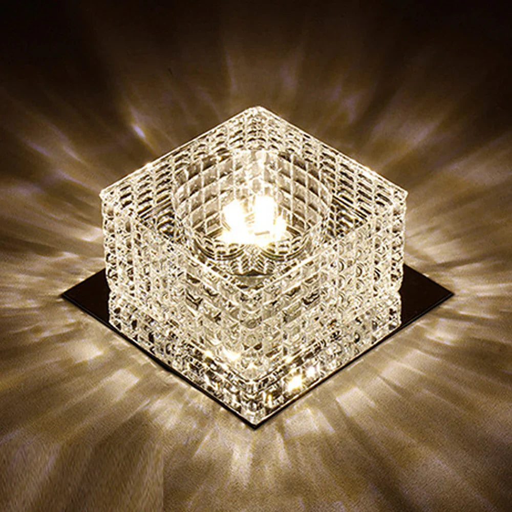 Modern Crystal Square LED Ceiling Wall Light for Home Decoration