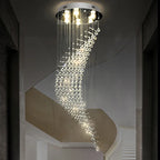 Spiral Crystal LED Chandelier: Modern Luxury Staircase Pendant Light Fixture