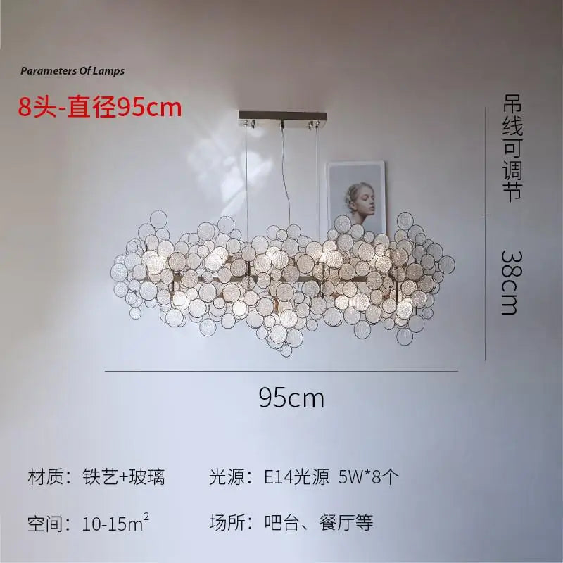 Glass Led Chandelier: Modern Luxury Designer Pendant Lights for Living Room, Bedroom, Study