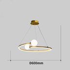 Gold Nordic Ring LED Ceiling Chandelier for Dining Room Pendant Lighting