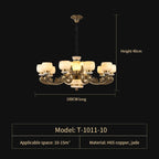 Luxury Copper Marble Chandelier: Brighten Your Home with Elegant Chinese Wind Style