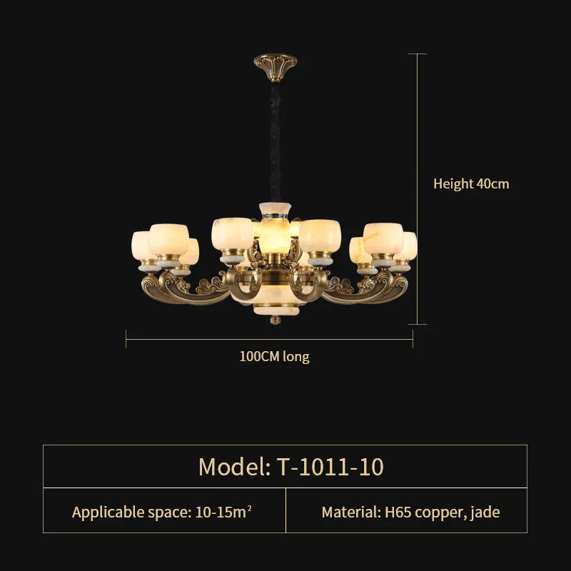 Luxury Copper Marble Chandelier: Brighten Your Home with Elegant Chinese Wind Style