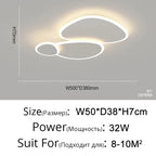 Modern Dimmable LED Ceiling Chandelier for Home Living Bedroom Study Room