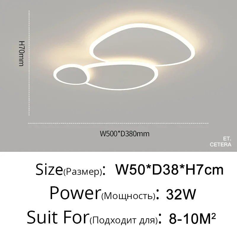 Modern Dimmable LED Ceiling Chandelier for Home Living Bedroom Study Room