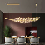 Leaf Shaped Golden Chandelier for Living Room, Dining Room, Kitchen, and Coffee Shop