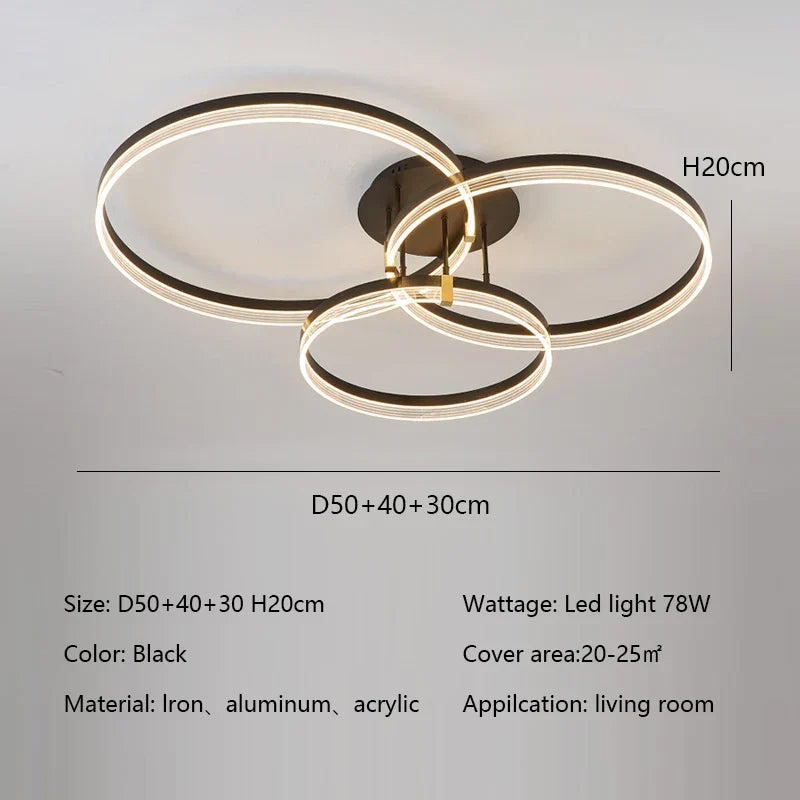 Modern Minimalism Round Ring Ceiling Lamp LED Lighting Fixture