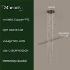 Copper Square Pendant Chandelier with LED Lighting