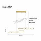 Modern Copper LED Chandelier for Living Room, Bedroom, Dining, Kitchen Decor