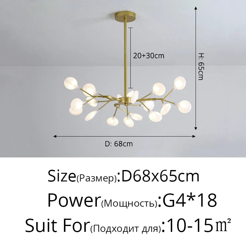 Branch Shape Firefly Ceiling Chandelier G4 Led Lighting Indoor Hanging Lamp
