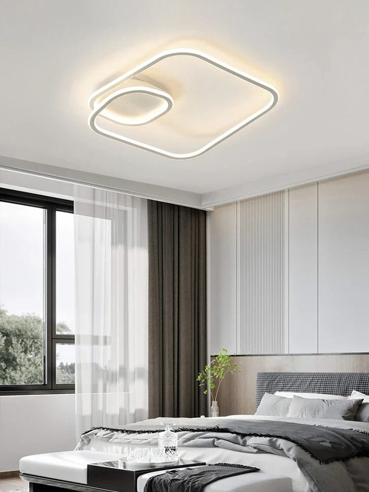 Square LED Ceiling Lamp Dimmable for Bedroom Living Room Modern Home Decor Fixtures