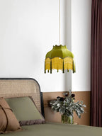 Vintage Green Cloth Tassels LED Ceiling Chandelier Pendant Lights Home Decor