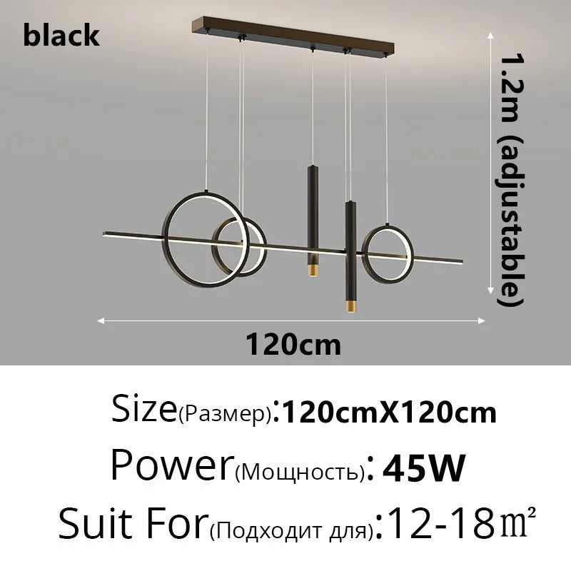 Modern LED Chandelier Dimmable for Dining Room Kitchen Bar Pendant Lighting