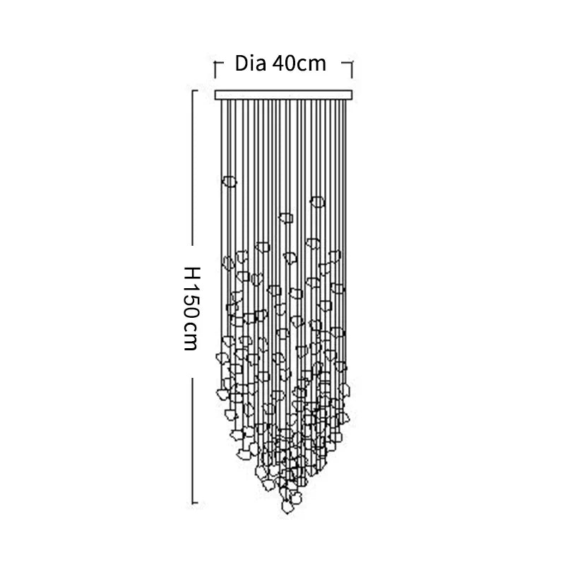 Crystal Chandelier: Modern LED Lighting Fixture for Staircase, Hallway, Lobby