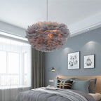 Nordic Feather Chandelier: Warm, Romantic LED Pendant Lamps for Girl Room and Clothes Shop