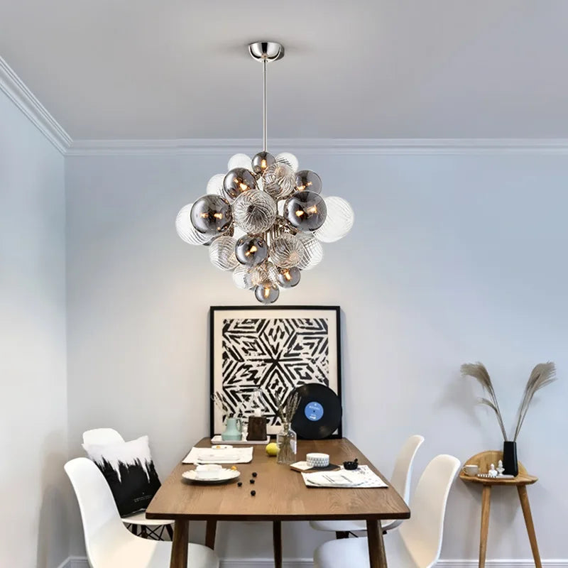 Glass Ball Ceiling Chandelier for Living Room Dining Bedroom - Nordic Air Bubble Pendant Light