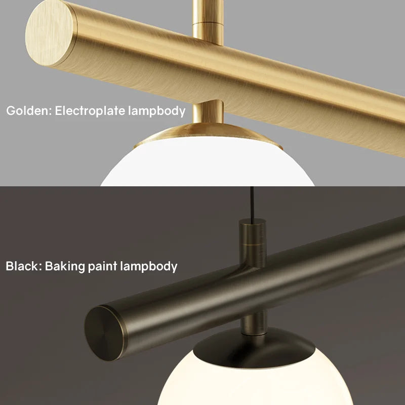 Minimalist Linear Pendant Light for Modern Living Room, LED Restaurant Chandelier