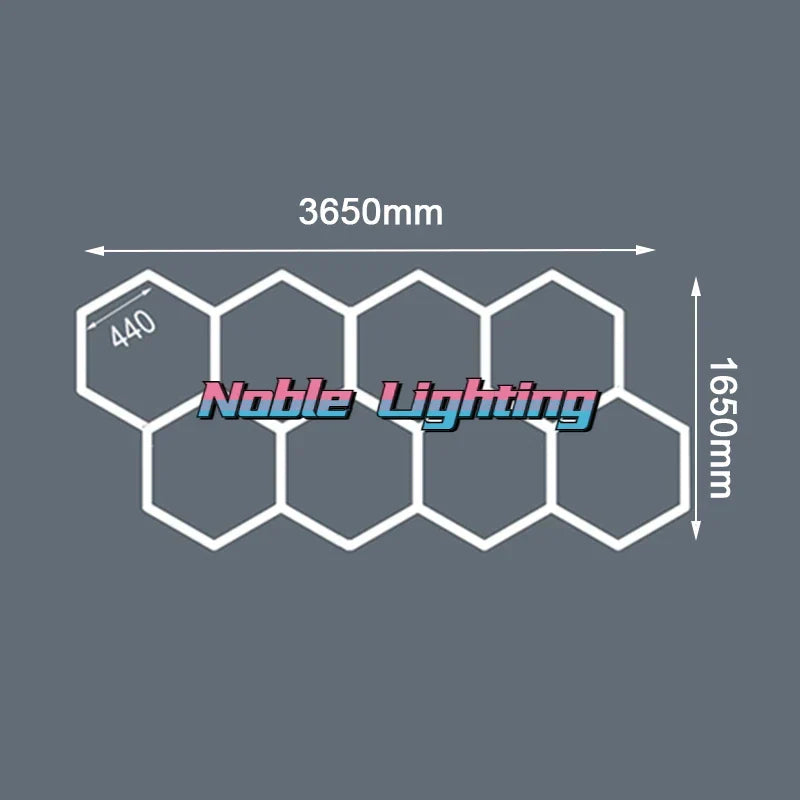 Hexagon LED Garage Ceiling Light for Auto Body Repair Workshop
