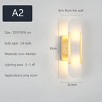 Scandinavian Brass Wall Sconce Glass Shade for Modern Living Room Lighting