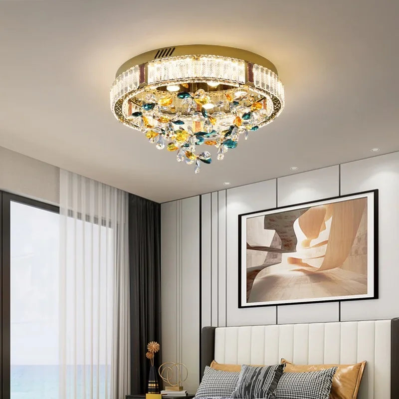 Crystal Flower LED Ceiling Light - Modern Home Decor.