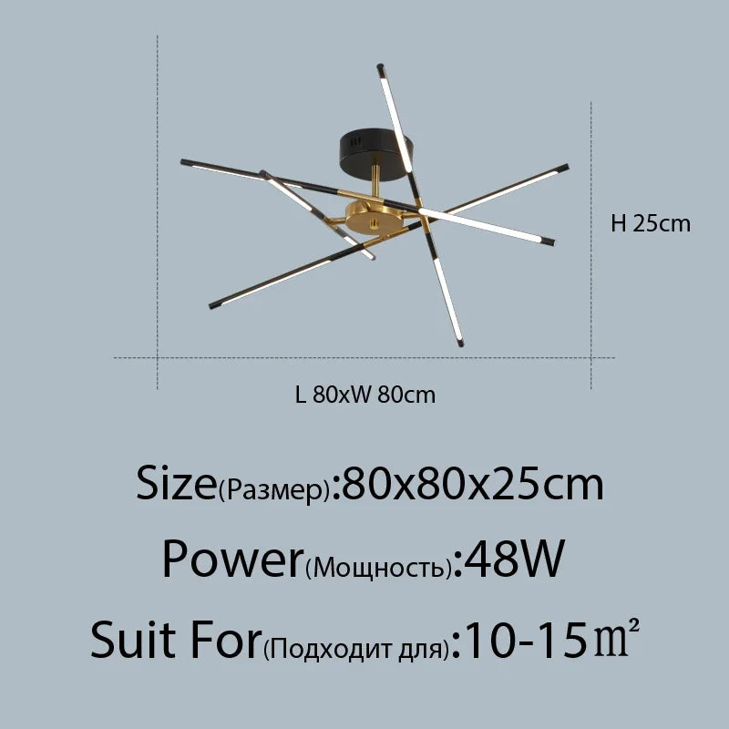 Linen Ceiling Chandelier: Black Gold Pendant Lamp for Home, Office, or Restaurant