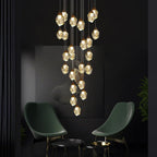 Crystal Chandelier Staircase Pendant Lamp LED Lighting Fixture for Living Room