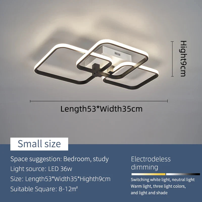 Minimalist LED Ceiling Light for Living Room Bedroom Study - Modern Nordic Design