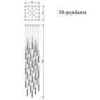 Modern Crystal LED Stair Chandelier for Large Spaces