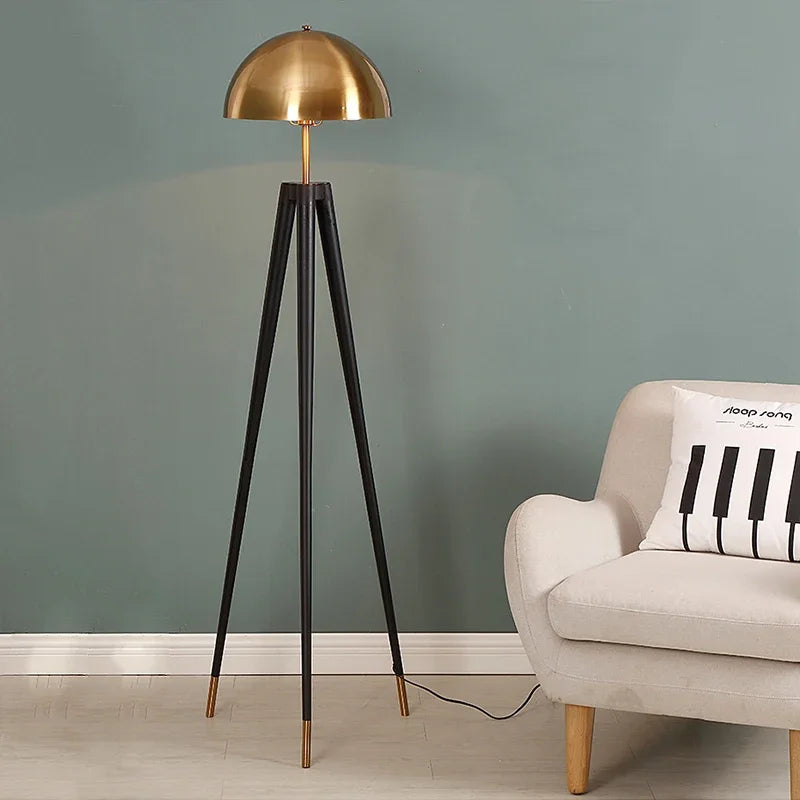 Modern Gold Tripod Floor Lamp - Nordic LED Standing Lamp for Home Decoration