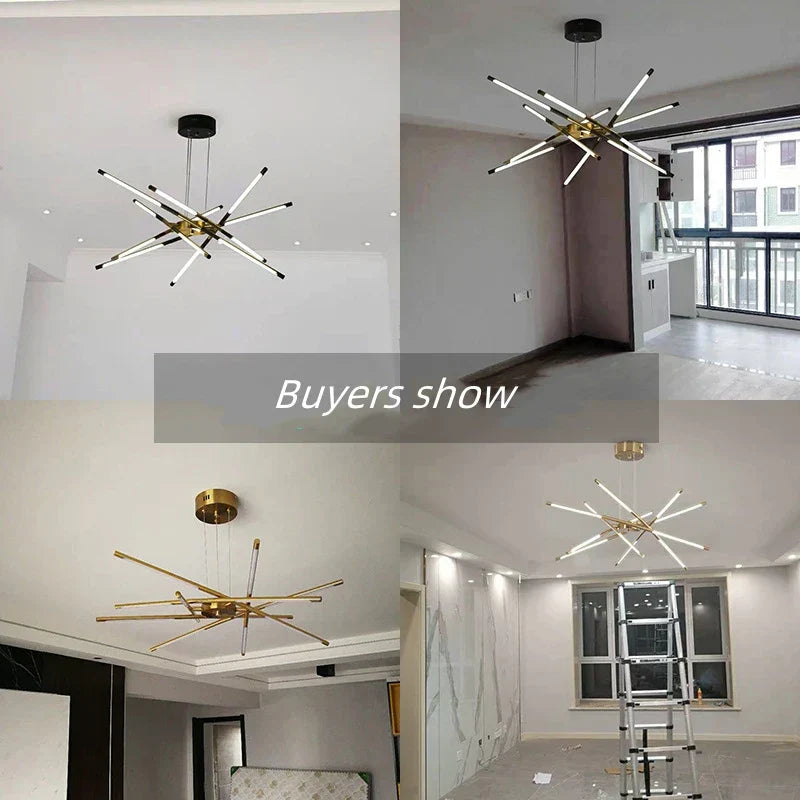 Stick Chandelier for Living Room Dining Kitchen LED Lighting Fixtures