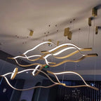 Minimalist River Chandeliers - Gold Lustre Aluminium Dimmable Pendant Lights