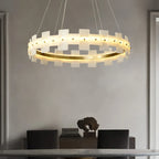 LED Marble Chandelier: Modern Lighting for Living Room, Bedroom, or Restaurant.