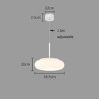 Modern White LED Circular Pendant Light for Restaurant, Coffee Shop, and Study