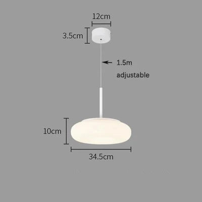Modern White LED Circular Pendant Light for Restaurant, Coffee Shop, and Study