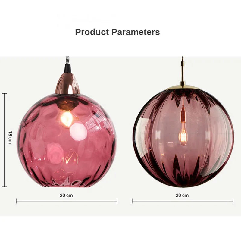 Glass Ball Lustre Pendant Lights - Modern Nordic Design for Kitchen, Bedroom, or Restaurant