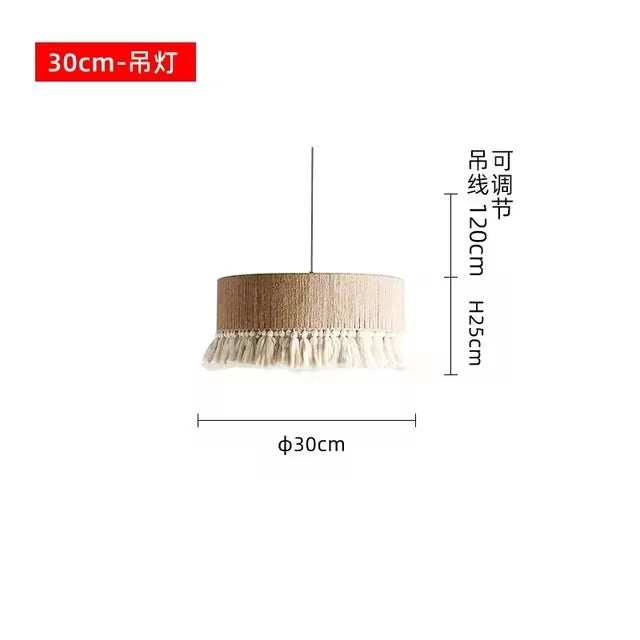Bohemian Tassel Chandelier: Handmade Nordic Pendant Lamp for Bedroom, Living Room, Kitchen