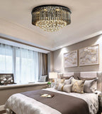 Luxury Crystal Ceiling Lamp: Modern Elevated Round Hanging Lighting for Home