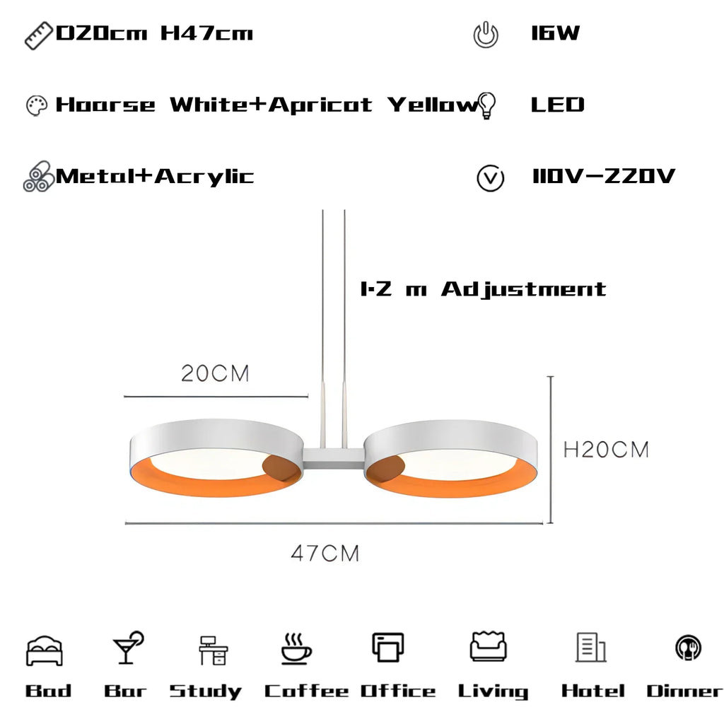 Metal Acrylic Modern Pendant Chandelier LED Light for Living Room Wall Decor