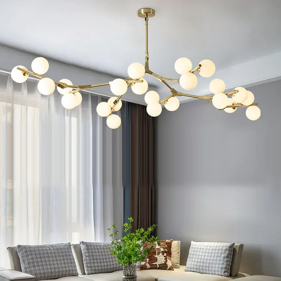 Modern Glass Ball Pendant Lamps - Elegant Indoor Chandelier for Living & Dining Room