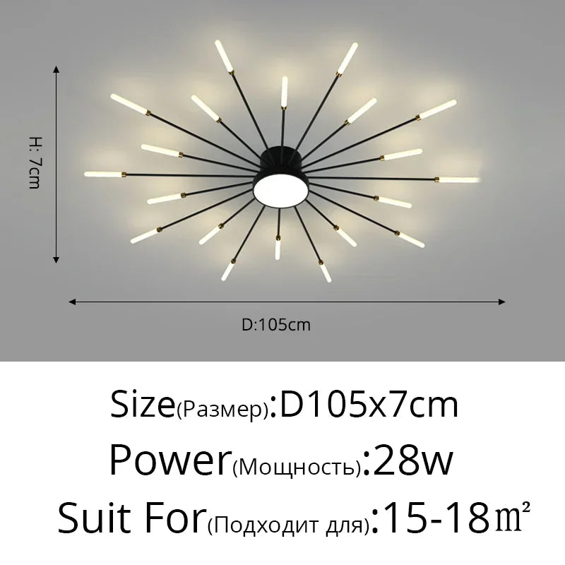 Nordic Gold LED Chandelier Ceiling Lights for Home Lighting