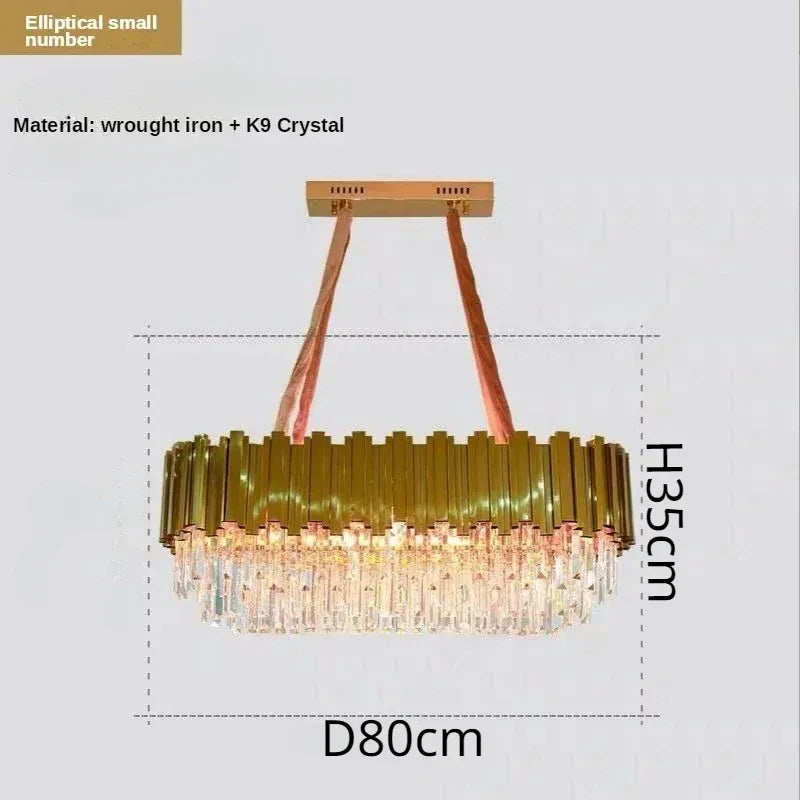 Crystal Ceiling Chandelier: Luxury Round LED Light for Living Room, Artistic Home Decor