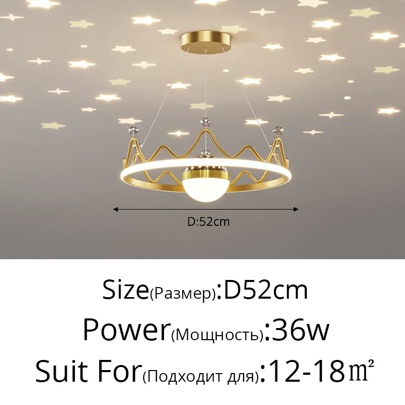 LED Gypsophila Chandelier for Modern Living Room Decor - Crown Ceiling Pendant Light