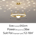 LED Gypsophila Chandelier for Modern Living Room Decor - Crown Ceiling Pendant Light