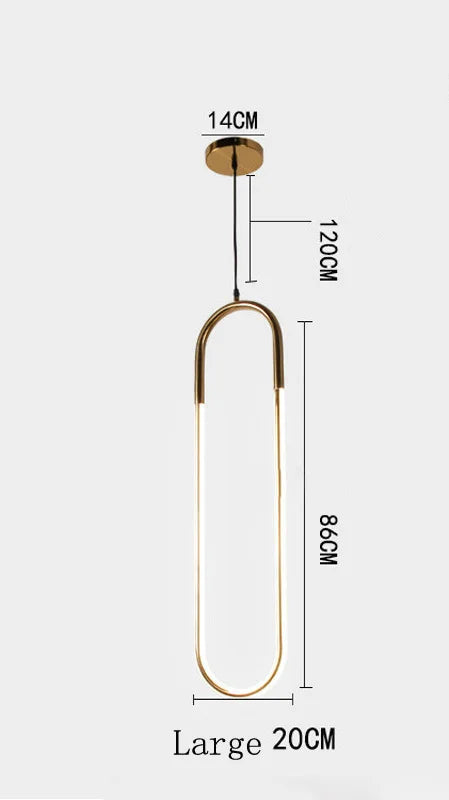 LED U-shaped Bar Chandelier for Dining Living Bedroom - Nordic Minimalist Style