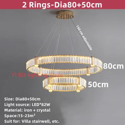 Nordic Crystal Ceiling Chandelier LED Indoor Lighting