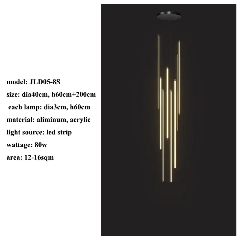 Nordic Black LED Dimmable Pendant Lights Modern Luxury Suspend Luminarias