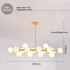 LED Glass Chandelier Pendant Lamp for Living Room Dining Room Lighting