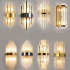 Black Gold Crystal Wall Lights Modern LED Sconce for Bedroom Living Room