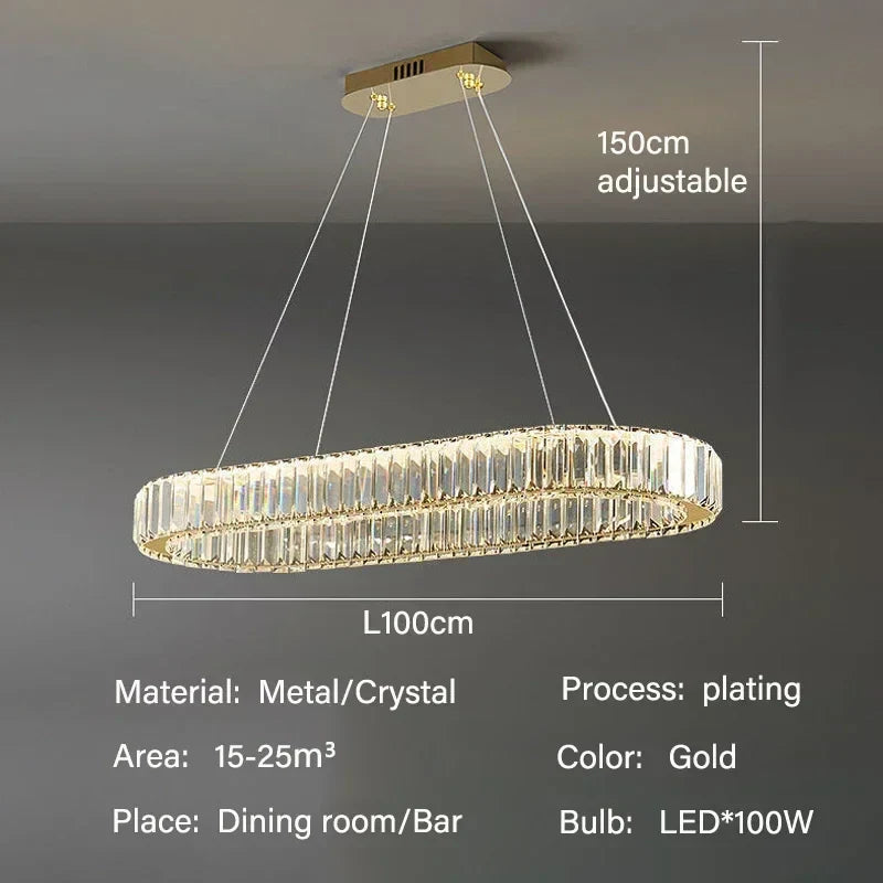 Crystal Pendant Chandelier: Modern Luxury LED Ceiling Light Fixture