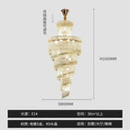 Crystal Spiral Staircase Chandelier for High-end Sales Office Hall Lighting